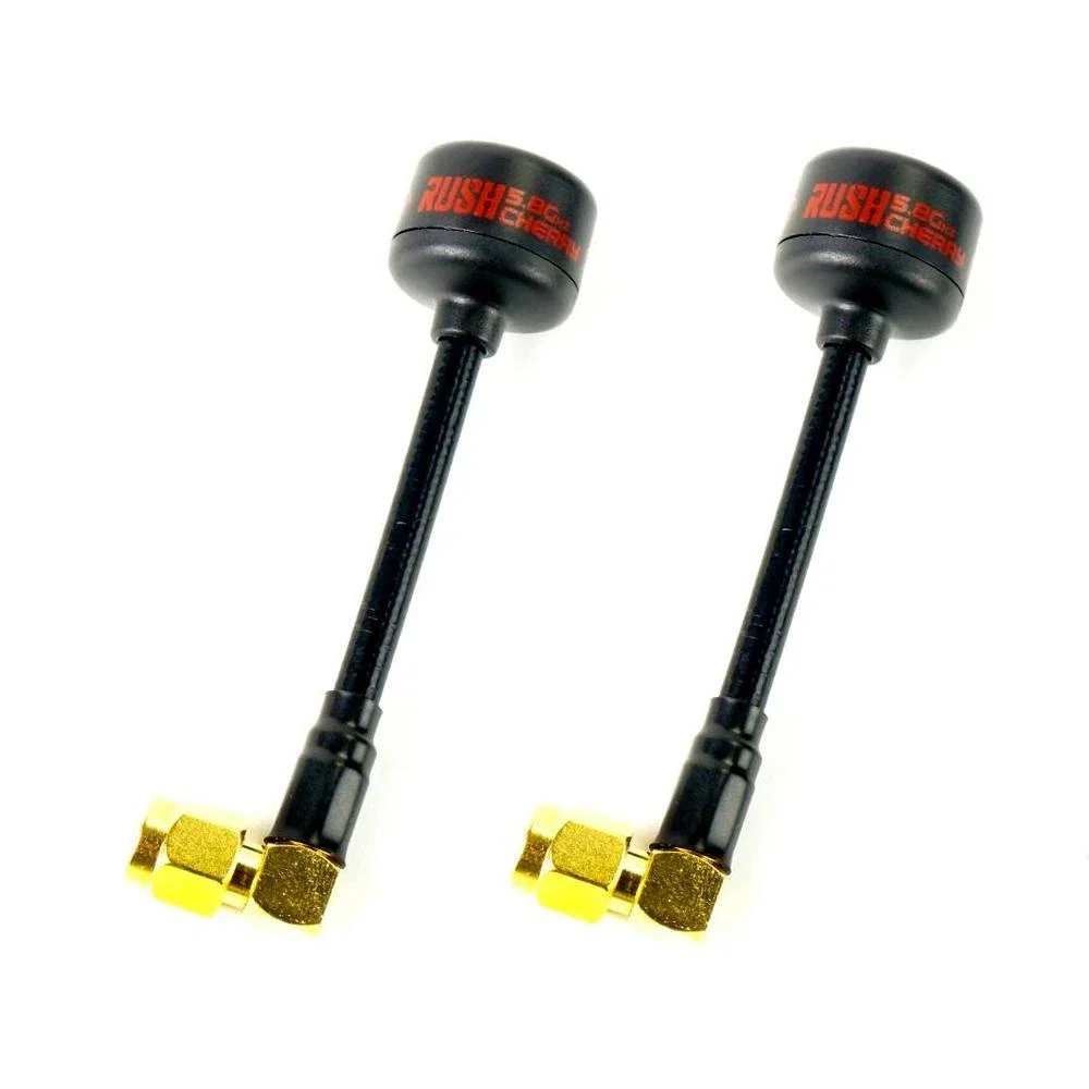 RUSHFPV Cherry 5.8GHz 90° SMA Antenna 2 Pack - Black (RHCP or LHCP) — LHCP BLACK