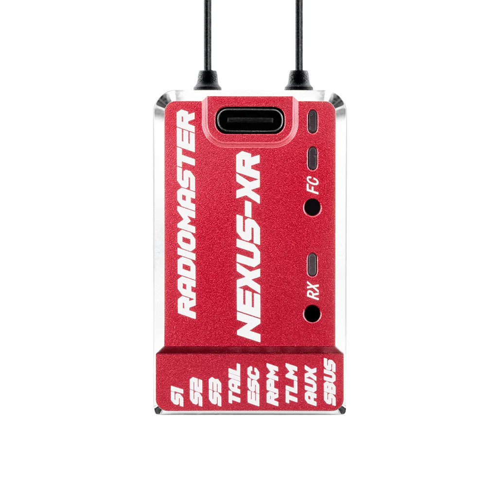 NEXUS-XR Control System Integrated 2.4GHz ExpressLRS Receiver — Red / FCC