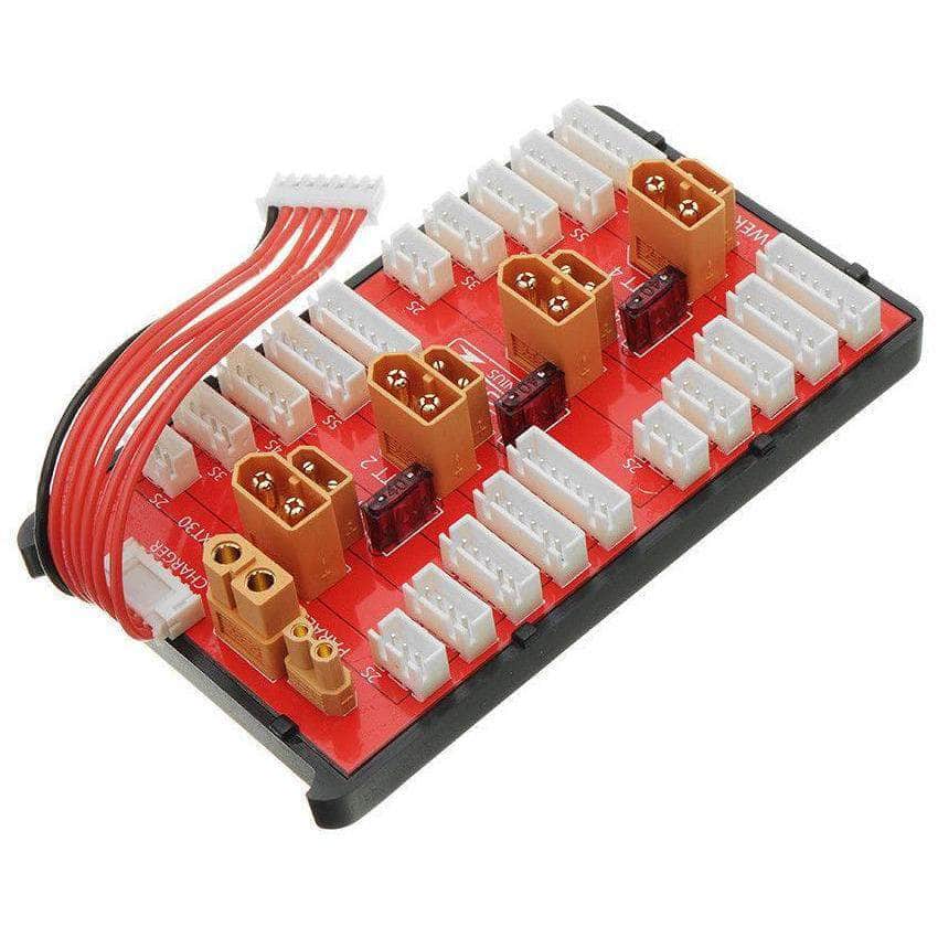 Power Genius 4 Pack 2-6S 2in1 Parallel Charging Board - XT30 & XT60