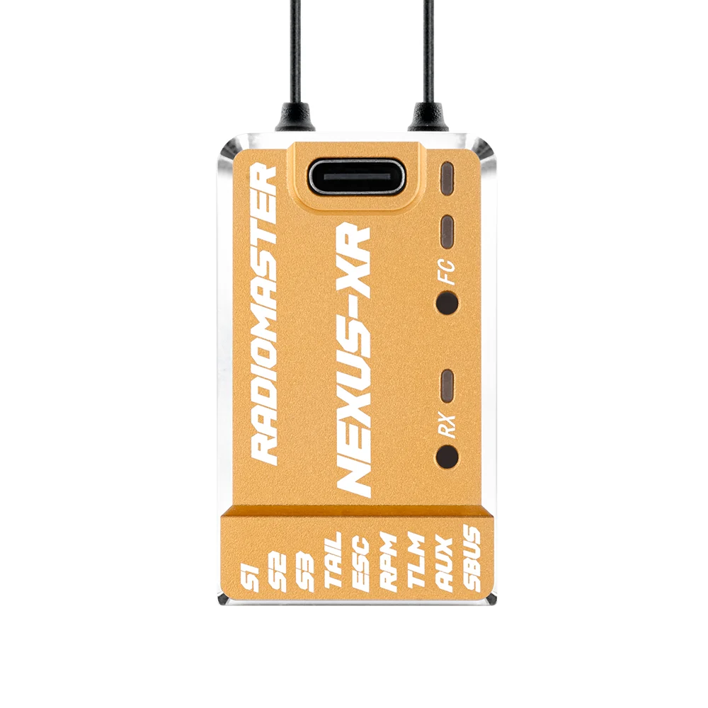 NEXUS-XR Control System Integrated 2.4GHz ExpressLRS Receiver — Gold / LBT
