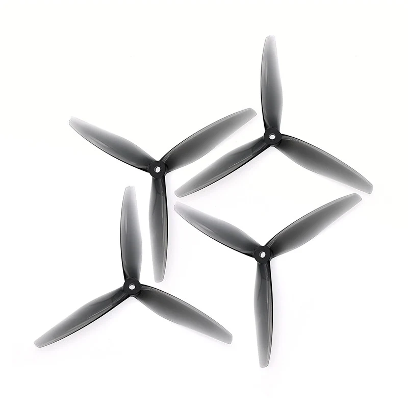 Gemfan Hurricane 6" 6045-3 PC Durable Tri-Blade Propellers - 2CW+2CCW- Choose Color — Clear Grey