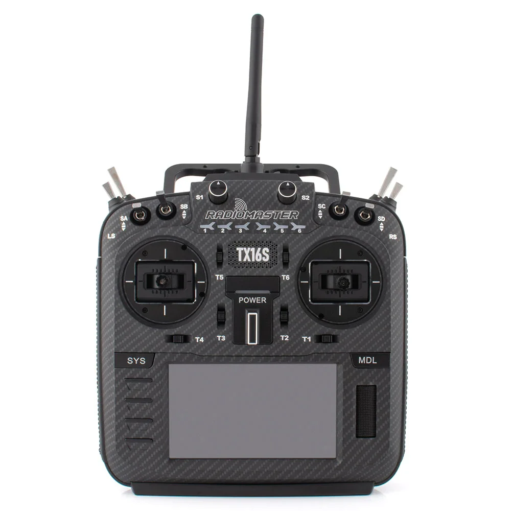 RadioMaster TX16S MKII MAX EdgeTX RC Transmitter w/ V4.0 Hall Gimbals - Choose Version — Carbon Fiber Black / 4-in-1