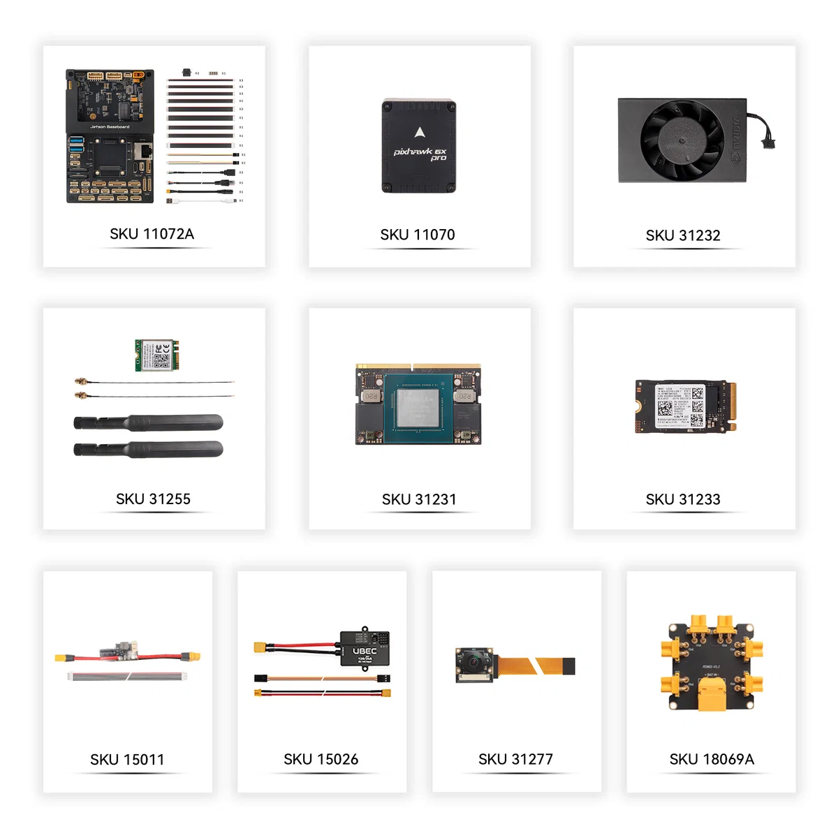 Pixhawk Jetson Baseboard Bundle — Pixhawk 6X Pro / Jetson Orin Nano 4GB (with Wi-Fi & SSD & Camera) / With Case