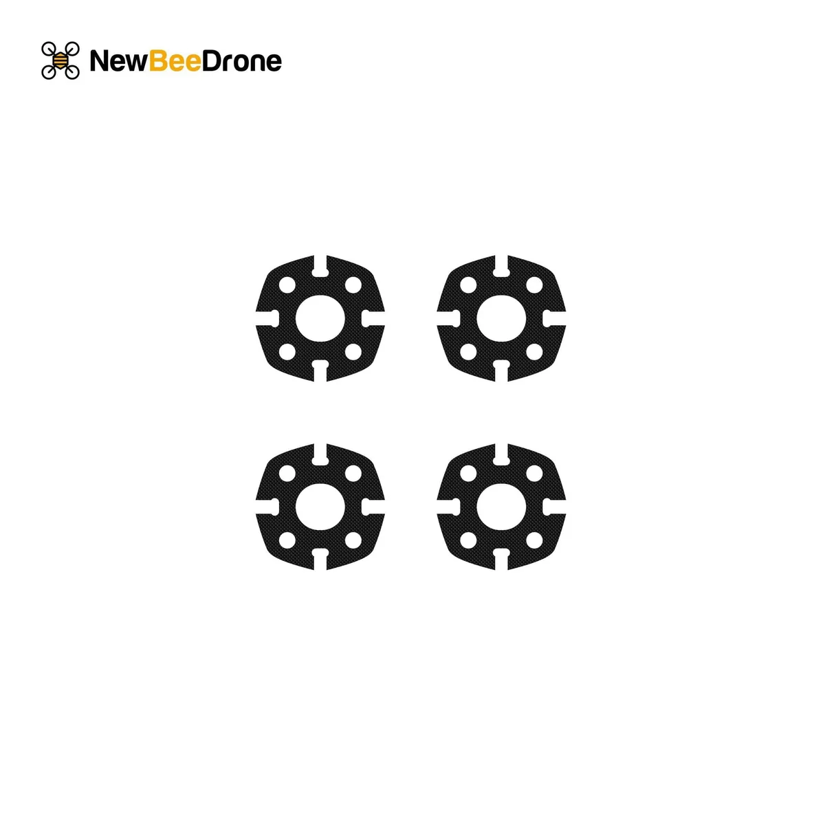 NewBeeDrone CinemAh Carbon Fiber Frame Replacement Parts - Main Plate, Side Plates, Motor Mounts, Etc. — 4x Carbon Fiber Motor Mounts