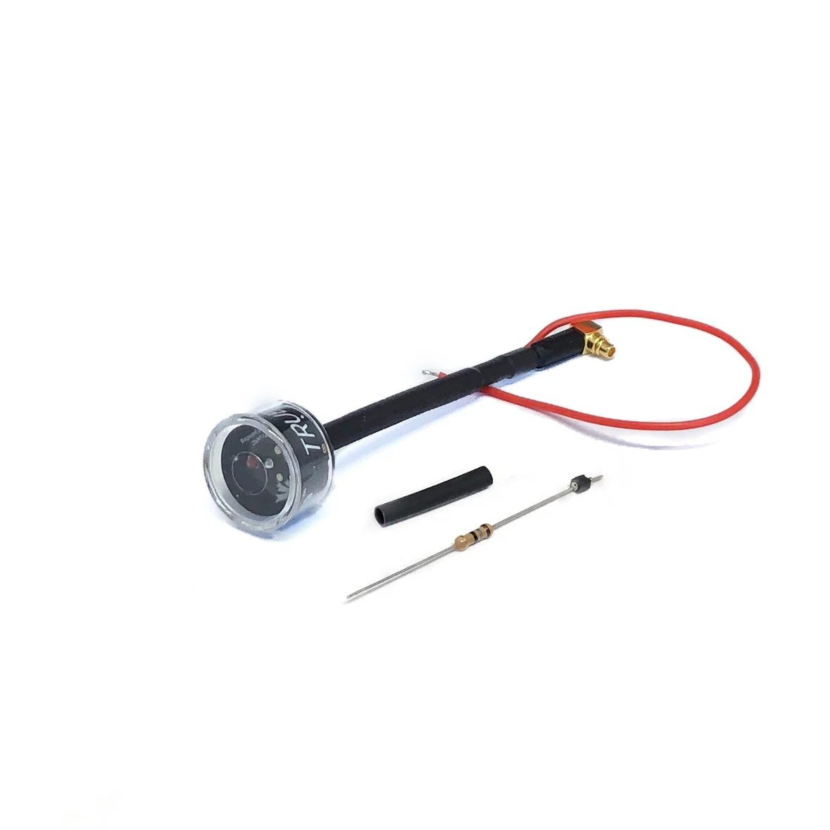 TrueRC Blaze 5.8GHz LHCP LED Integrated Antenna — MMCX90 Regular 72mm / Red