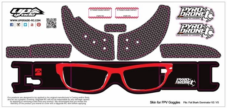 Pyrodrone Dominator V2-V3-HD-HDV2 Skin #5R — blue carbon