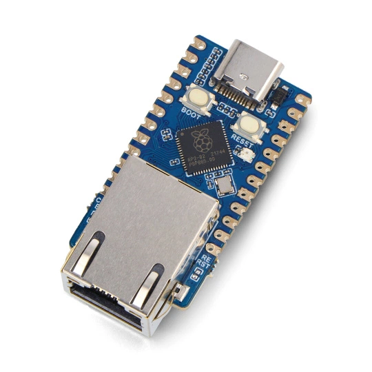 RP2040-ETH Mini - płytka z mikrokontrolerem RP2040 i modułem sieciowym Ethernet - CH9120 - Waveshare 24082