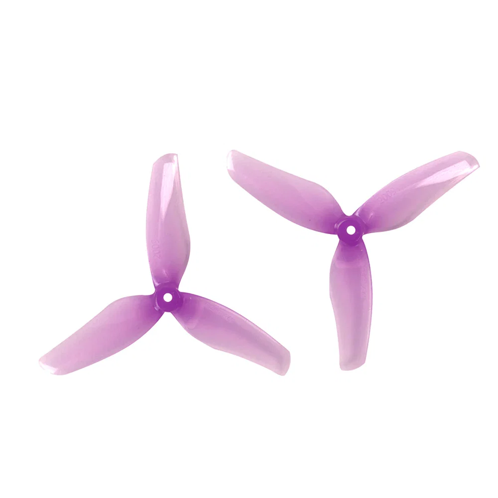 Gemfan Hurricane 2" 2009-3 PC Durable Tri-Blade Prop 1.5mm Shaft (4CCW+4CW) - Choose Color — Purple
