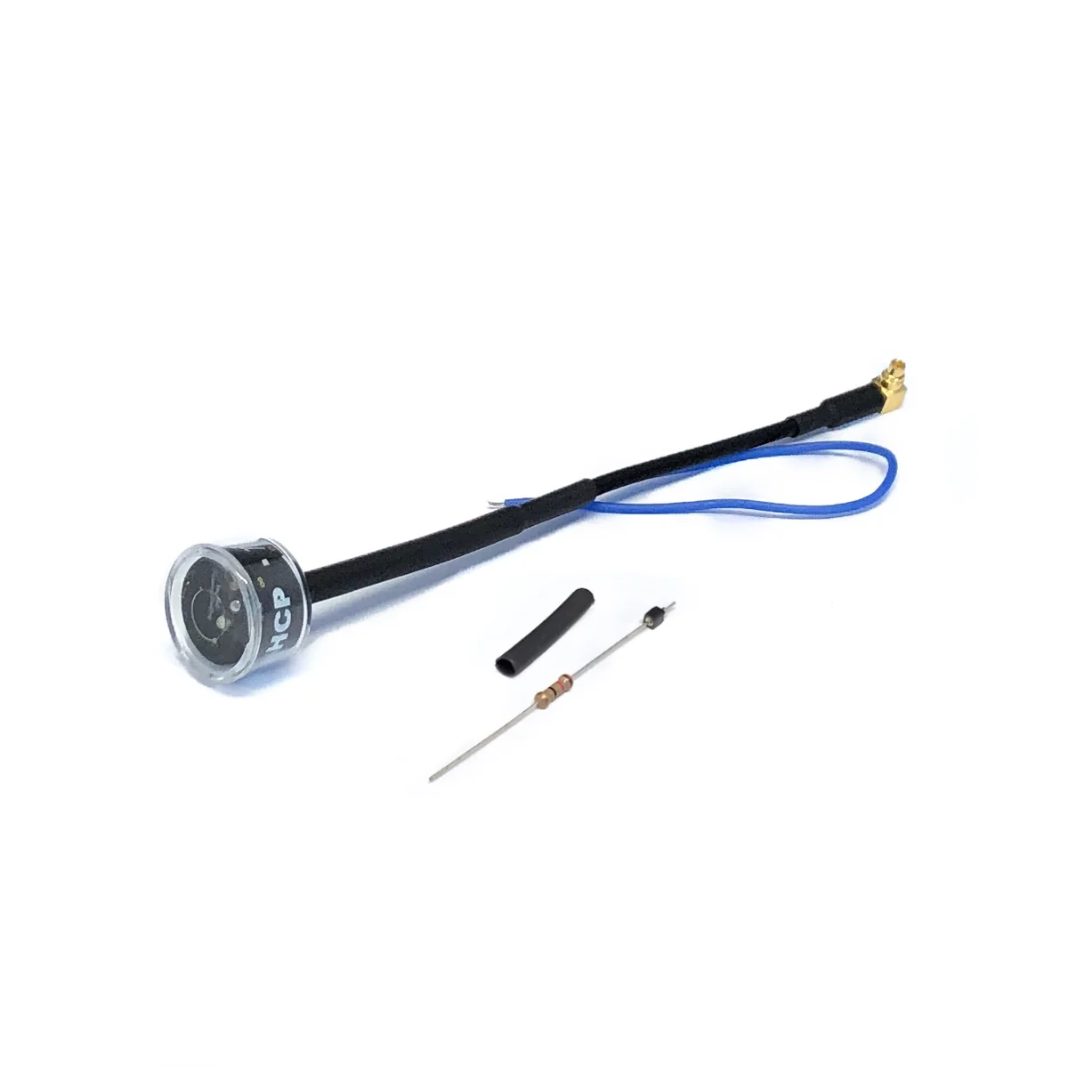 TrueRC Blaze 5.8GHz LHCP LED Integrated Antenna — MMCX90 Long 110mm / Blue