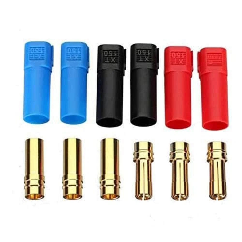 AMASS XT150 w/ 6mm Gold Connector (1PC) - Choose Your Version & Color — Male / Red