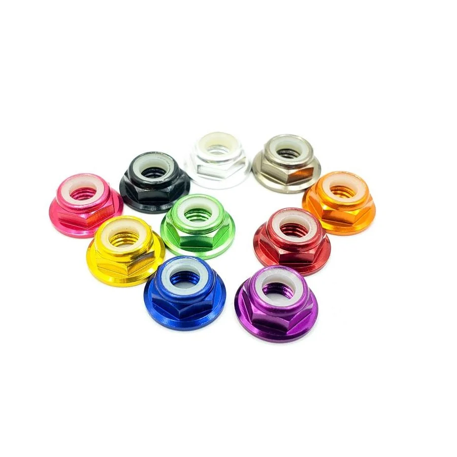 M5 Anodized Prop Nut Low Profile Flanged (5Pcs.) - Choose Color — Orange