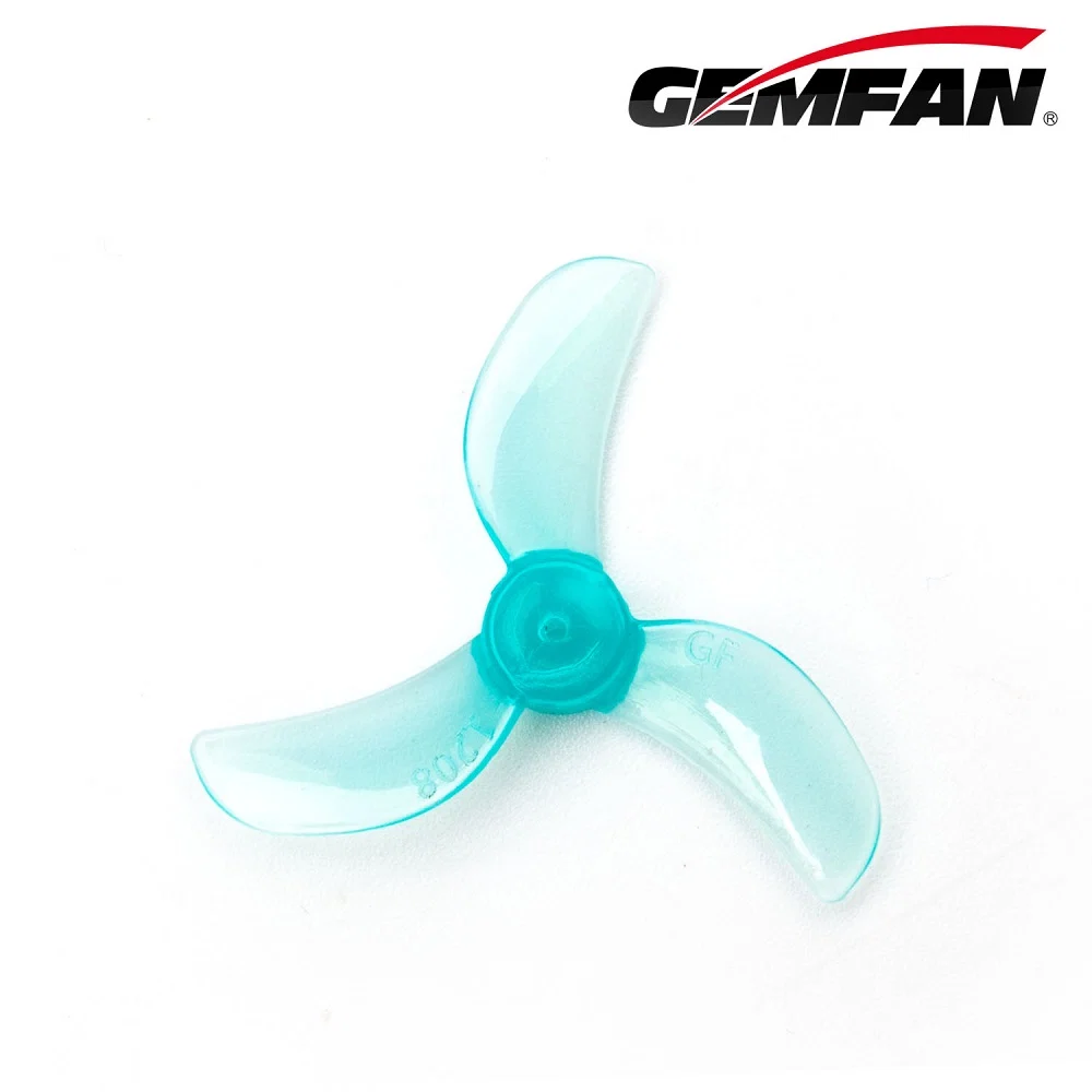 Gemfan 1208-3 31MM Tri blade 1mm Shaft (4CW+4CCW) Poly Carbonate - Choose Color — Clear Blue