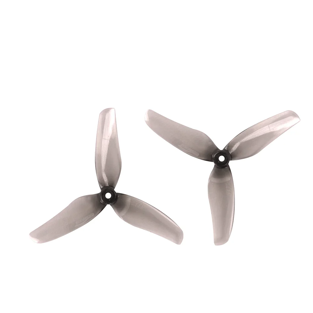 Gemfan Hurricane 2" 2009-3 PC Durable Tri-Blade Prop 1.5mm Shaft (4CCW+4CW) - Choose Color — Clear Grey
