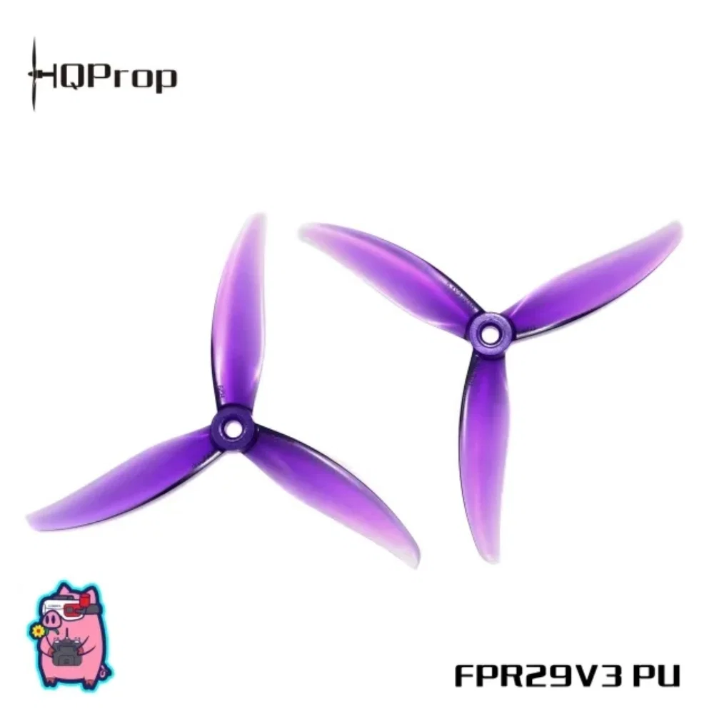 HQ Prop FlowerPig R29V3 5.1" Poly Carbonate Propeller (2CCW+2CW) - Choose Color — Purple