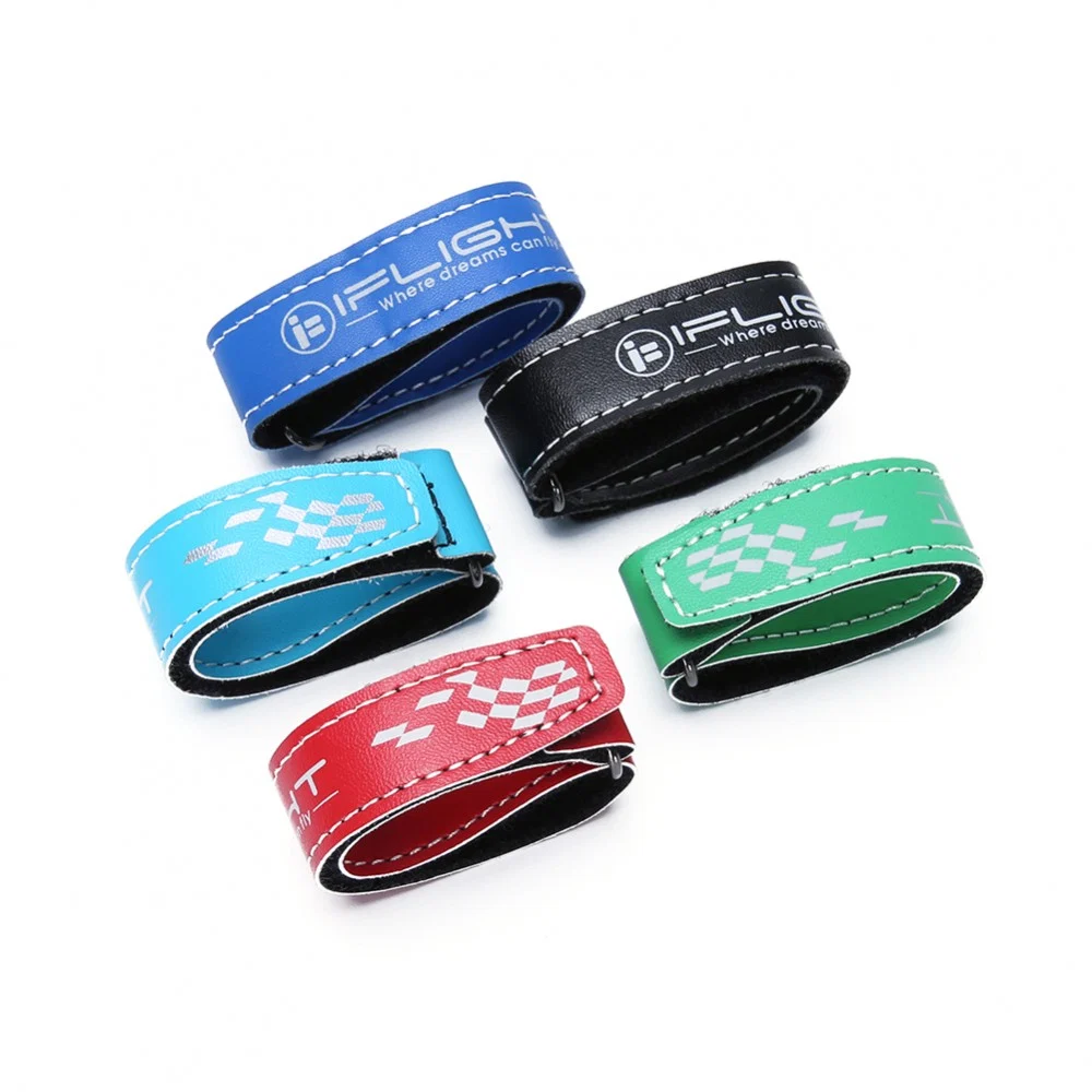 iFlight 20x250mm Microfiber PU Leather Battery Straps (5pcs) — Black