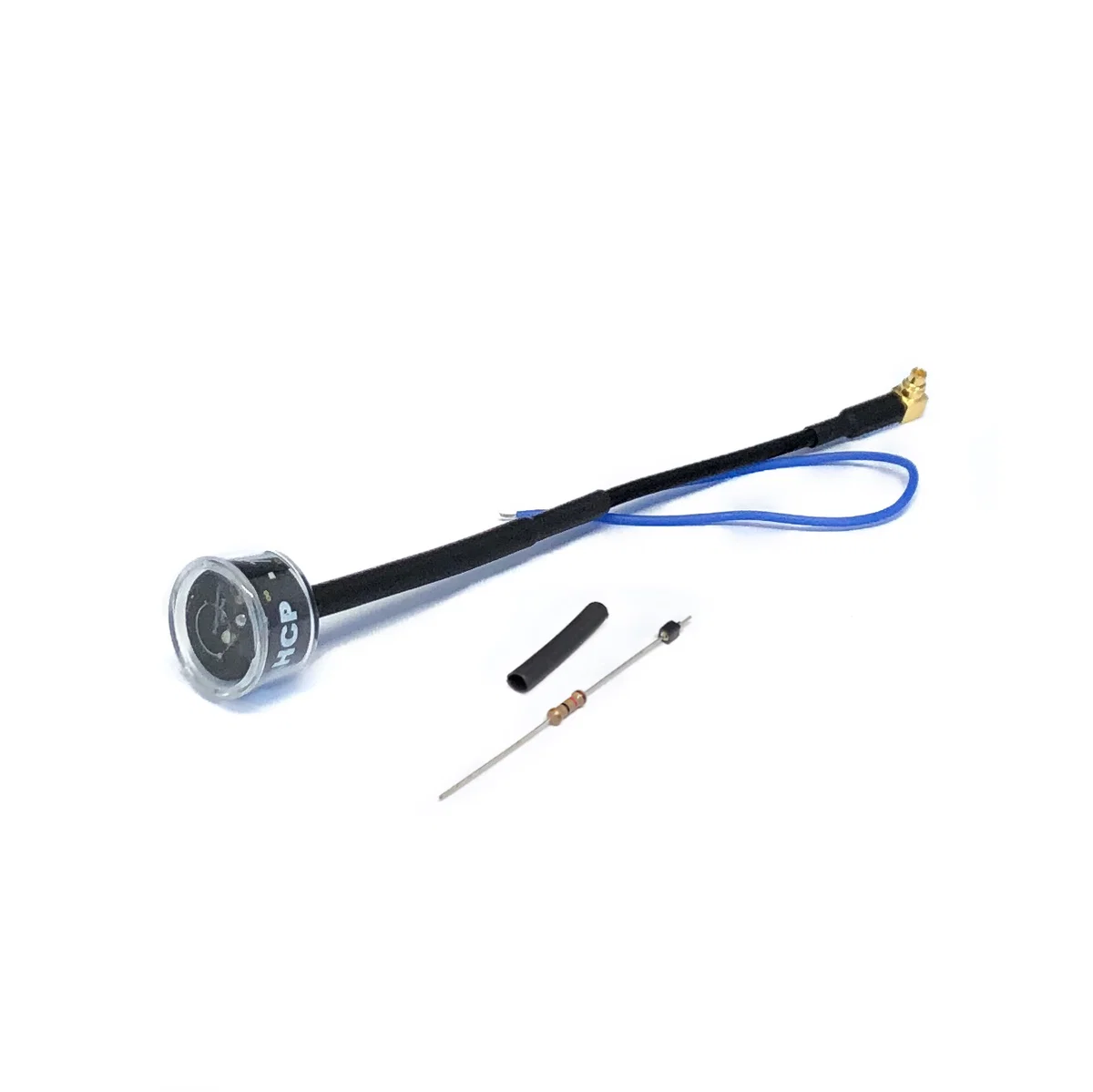 TrueRC Blaze 5.8GHz RHCP LED Integrated Antenna — MMCX90 Long 110mm / Blue