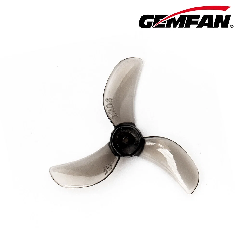 Gemfan 1208-3 31MM Tri blade 1mm Shaft (4CW+4CCW) Poly Carbonate - Choose Color — Midnight Grey