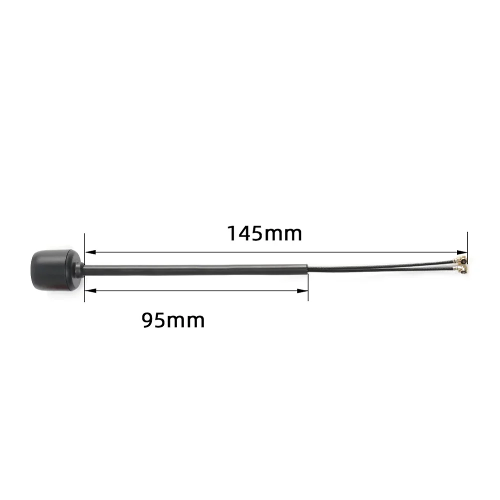 FlyFishRC Dual Band 5.8Ghz/2.4GHz U.FL Antenna For DJI O3 (Black) - Choose Length — 145mm