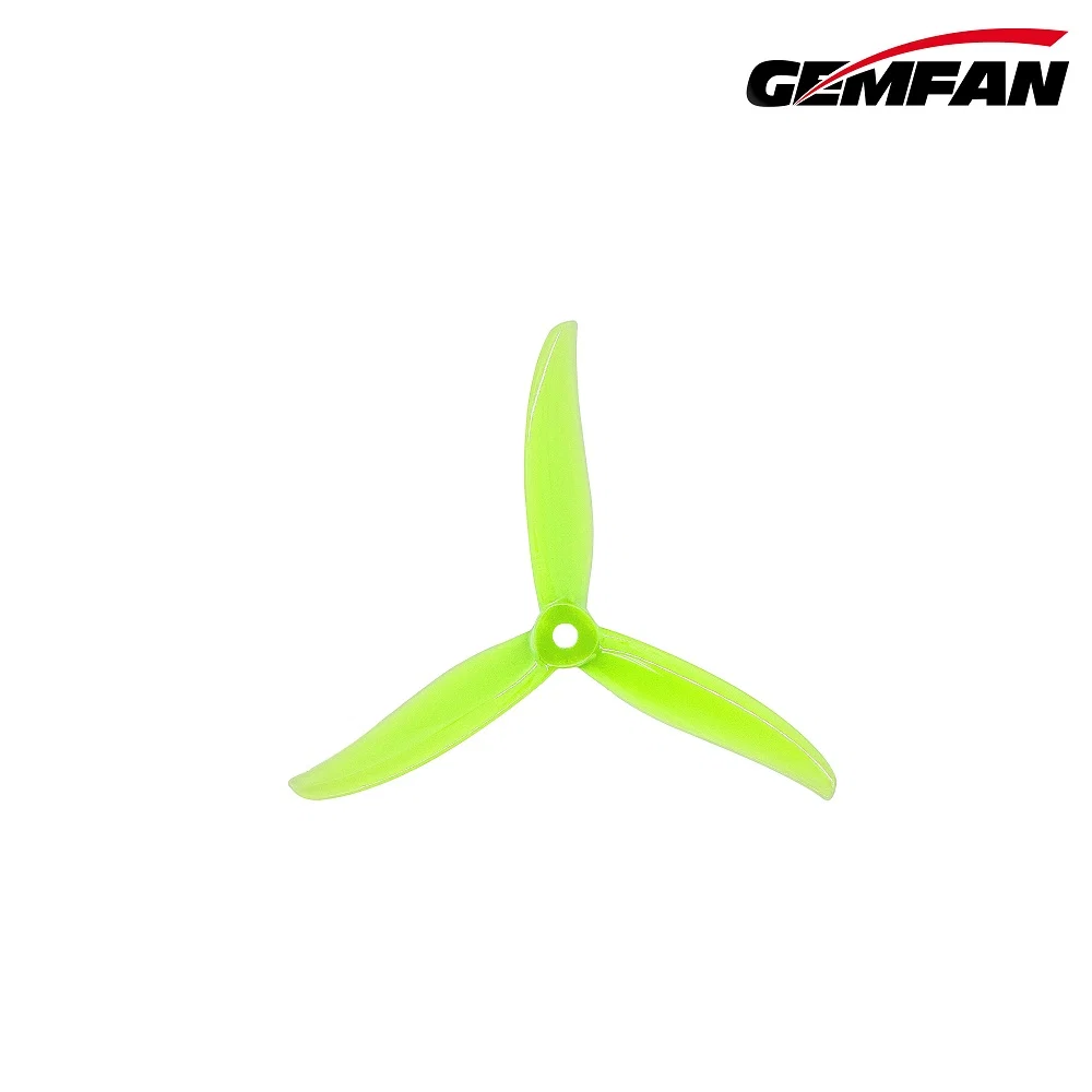 Gemfan Sbang 4934 Tri-Blade 4.9" Propeller - Choose Rotation & Color — Neon Yellow / Counter Clockwise