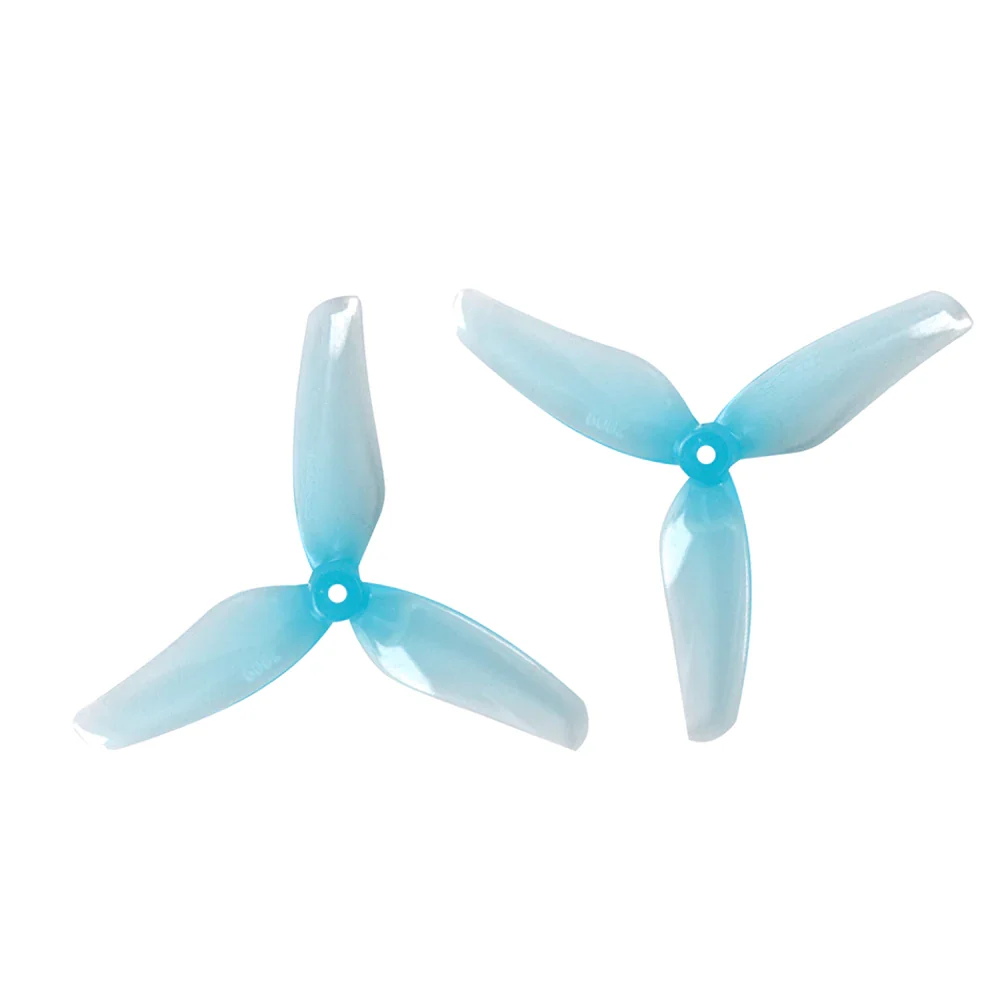 Gemfan Hurricane 2" 2009-3 PC Durable Tri-Blade Prop 1.5mm Shaft (4CCW+4CW) - Choose Color — Blue